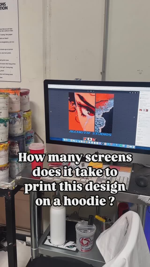8-color screen print with halftones on heavy weight hoodie ? LIGHT WORK 😤 Print with us today 🎨 #printtoaster #customshirts #...