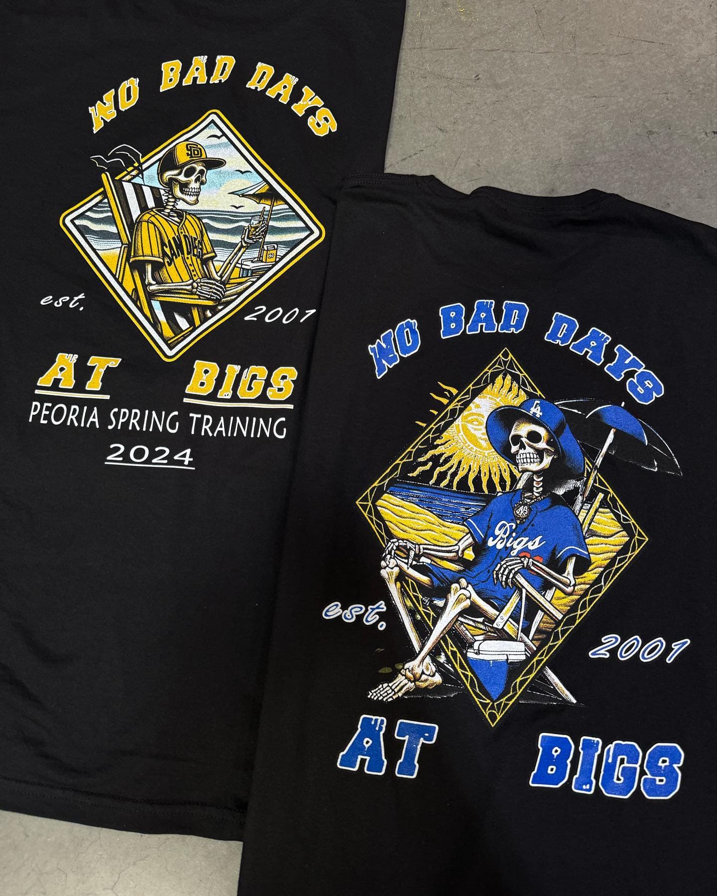 No Bad Days at @bigspeoriaaz Weโre honored to print these awesome designs for their Spring Training merch! โพ๏ธ๐ต๐๏ธ