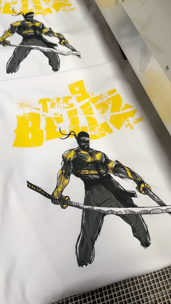 4 colored Samurai print 🔥🗡 . . . #ktgprinting #printshop #printmaking #printondemand #customshirts #customtshirtprinting #scr...