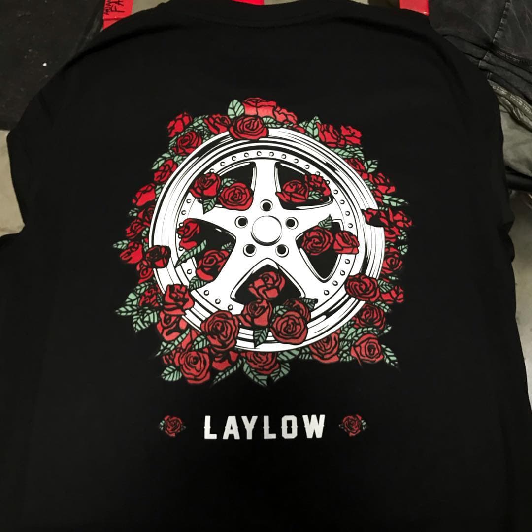 Can’t Go Wrong With The Roses 🌹#ktgprinting #screenprinting #tshirtprinting #rims #roses #streetracing