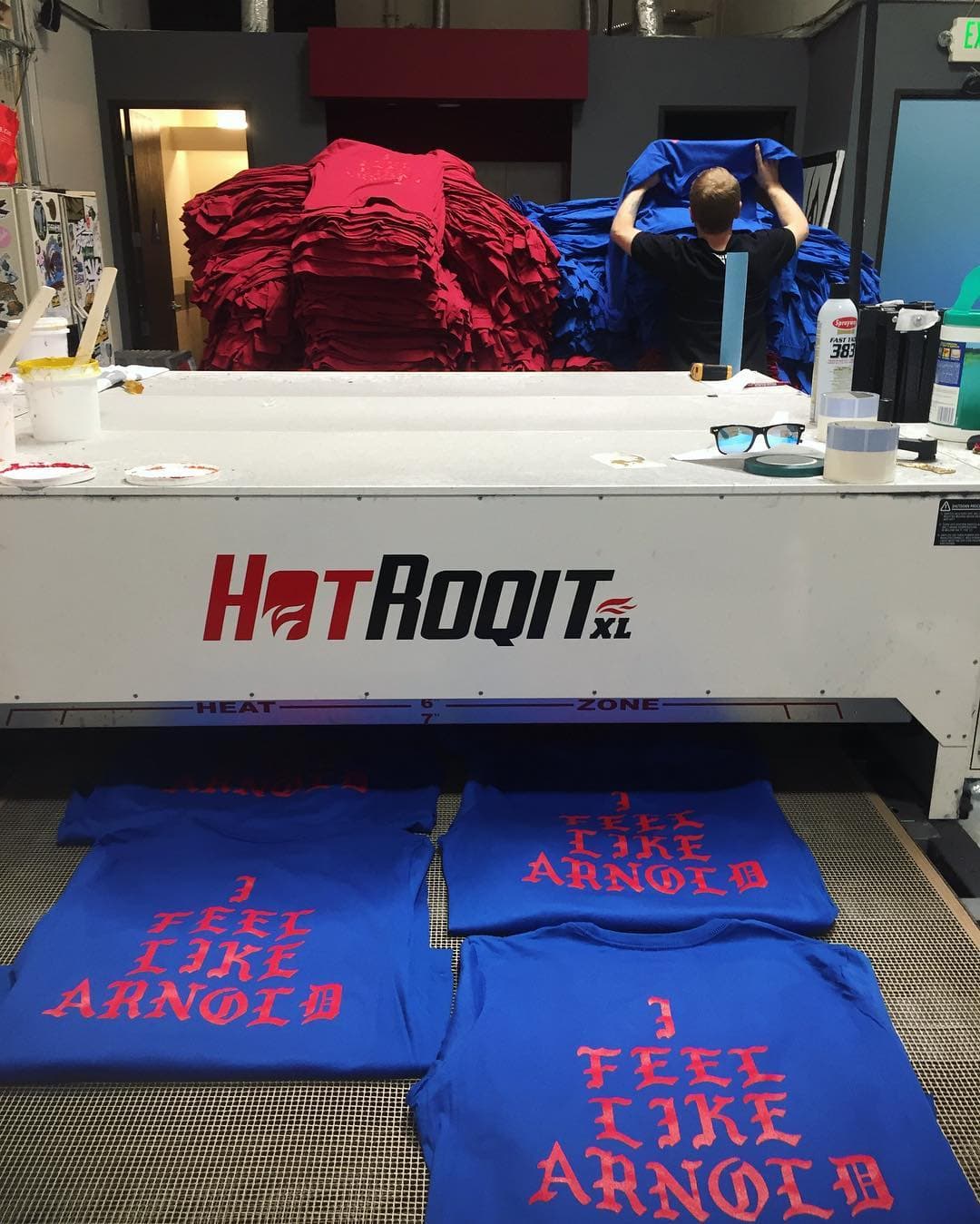 Stacks on stacks got us feeling like Arnold💪🏽🎯💯! #KTGprinting #NoDaysOff