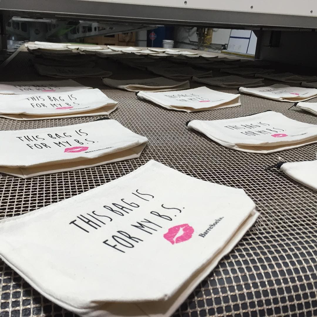 Bags on Bags on Bags @barresocks 👄 #ktgprinting #summersixteen #7dayworkweek #screenprintinglife