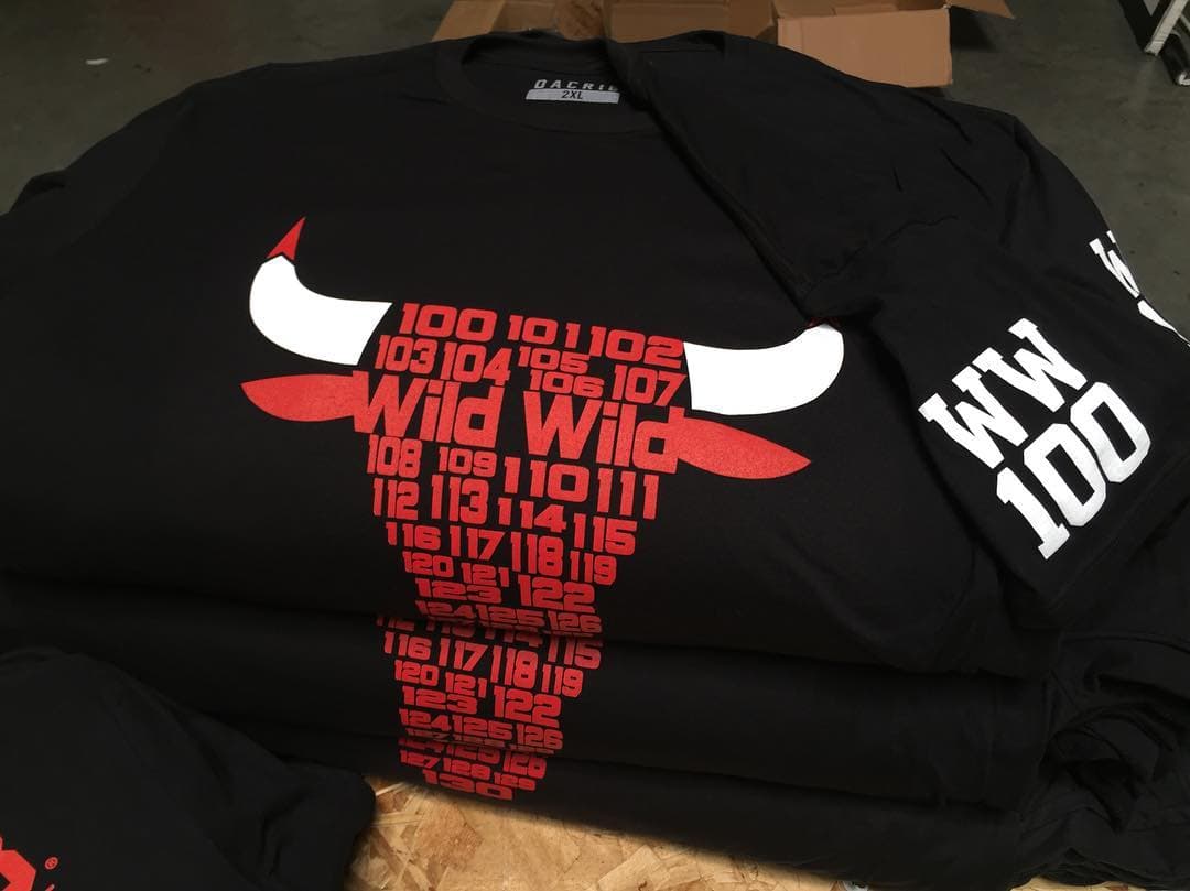 Squad went hard on this Dope Bulls Design💪 #ktgprinting #bullsdynasty #screenprintinglife #7dayworkweek 🚂💨💨💨💨